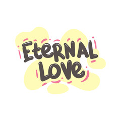 eternal love people quote typography flat design illustration