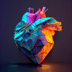 The Art of Love - A Fusion of Diamond Hearts and Origami Design