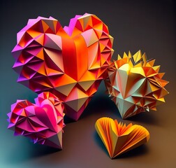 Heartfelt Origami Gifts - A Celebration of Love, Diamonds, and Colorful Design