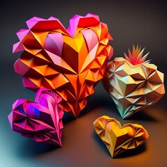 Origami Hearts - A Gift of Love, Diamonds, and Heartfelt Celebration