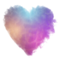 Colorful shape of heart isolated on transparent background
