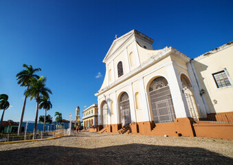 church in Trynidad main square cuba - obrazy, fototapety, plakaty
