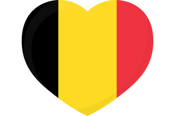 Fototapeta premium Heart symbol, flag of Belgium