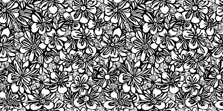 Modern flowers seamless pattern vector