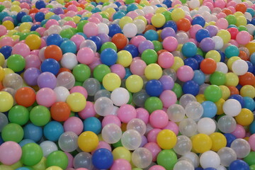 Fototapeta na wymiar colorful ball pit for fun at holiday design for the happy and joyful concept
