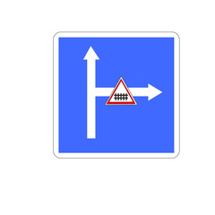 Panneau routier: Conditions particulières de circulation sur l'embranchement de voie