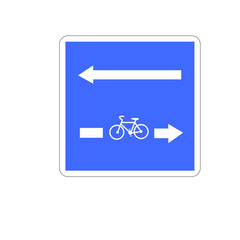 Panneau routier: Voie de circulation en sens inver se réservée aux cycles - obrazy, fototapety, plakaty