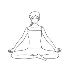 ヨガをする女性_1