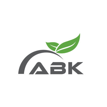 ABK letter nature logo design on white background. ABK creative initials letter leaf logo concept. ABK letter design.