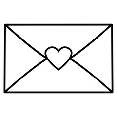 envelope with heart - obrazy, fototapety, plakaty