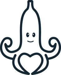 banana lover man logo design