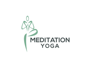 meditation yoga logo design vector template