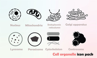 cell organelle icon pack - obrazy, fototapety, plakaty