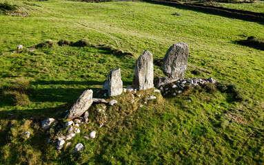 Eightercua megalithic stone row. Probably facade of 3700 year old prehistoric tomb. Near Waterville...