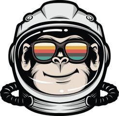   illustration vector graphic of monkey space head mascot good for logo sport ,t-shirt ,logo   © tanadesign