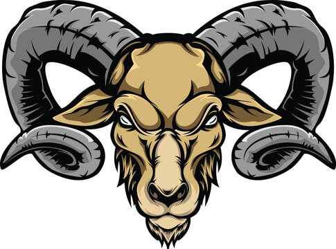 
illustration vector graphic of goat head mascot good for logo sport ,t-shirt ,logo	