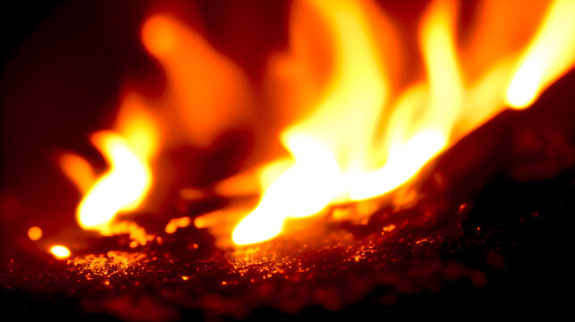 暗闇にたちこめる炎のイメージ　火炎　炎　火事　シリアス　緊迫感　Image of a flame burning in the dark Flame Flame Fire Serious sense of urgency