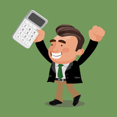 Business people or manager holding a calculator.