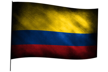 The waving flag of Colombia on a flagpole