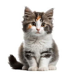 Fototapeta na wymiar Cat portrait. 3d render illustration. Cat on transparent background. Cute cat. Cat with close up view portrait. Generative AI.