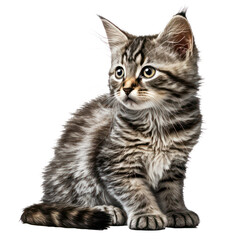 Cat portrait. 3d render illustration. Cat on transparent background. Cute cat. Cat with close up view portrait. Generative AI.