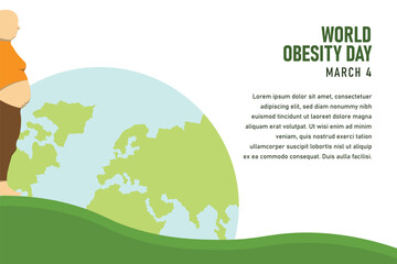 World Obesity Day background. - obrazy, fototapety, plakaty