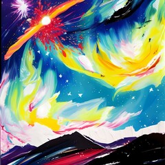 abstract colorful background with stars created with generative ai technology