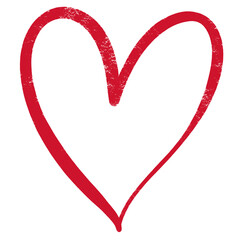 Red Heart doodle isolated