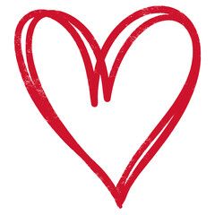 Double Red Heart doodle isolated