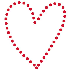 Dot Red Heart doodle isolated