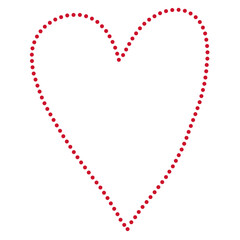 Dot Red Heart doodle isolated