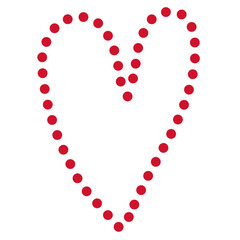 Dot Red Heart doodle isolated