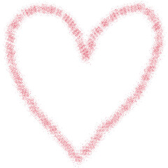 Paint Red Heart doodle isolated