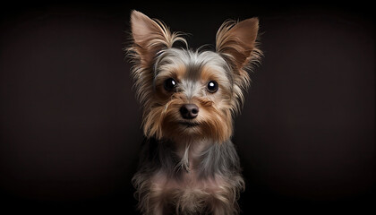 young dog, yorkshire terrier, generative AI