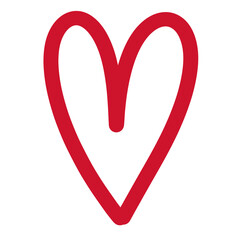 Red Heart doodle isolated