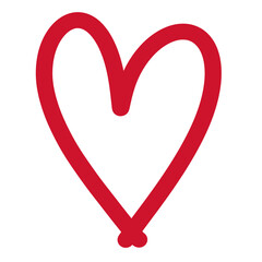 Red Heart doodle isolated