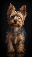 young dog, yorkshire terrier, generative AI