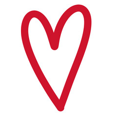 Red Heart doodle isolated