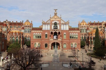 Fototapeta na wymiar A view at Hospital Sant Pau Complex, Barcelona, Spain