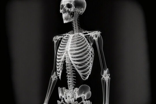 Human x-ray style. X-ray of Raw whole skull human. Creative Art abstract. Created with Generative AI technologycreated with Generative AI technology
