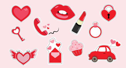 Happy Valentines Day Set Elements