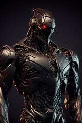 Robots. Soldier Robot hyper realistic. Conceptual project 2025. Futuristic interpretation. Illustration for advertising, cartoons, games, blockbusters, print media. My collection.