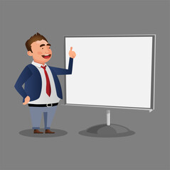 Business people on presentation character vector design