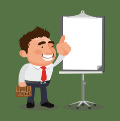 Business people on presentation character vector design