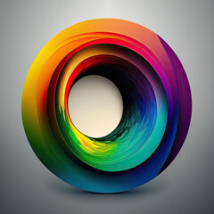 Abstract colorful circle. Generative AI. 