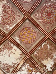 antique ceiling in the castle of Andalusia. content for a travel blog