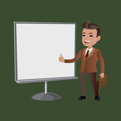 Business people on presentation character vector design