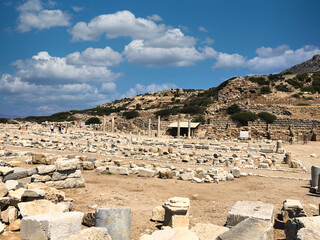Fototapeta na wymiar Knidos Cnidus ancient city in Datca Peninsula, Mugla, TURKEY. View of ancient city.