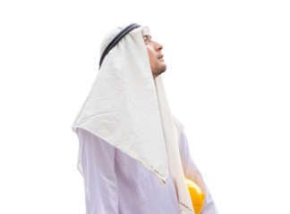 Arab man Construction civil engineer, Young Saudi skilled professional engineer 