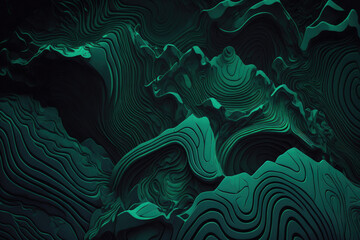 Artistic image of background surface plastering or malachite in dark green tones. Generative AI - obrazy, fototapety, plakaty